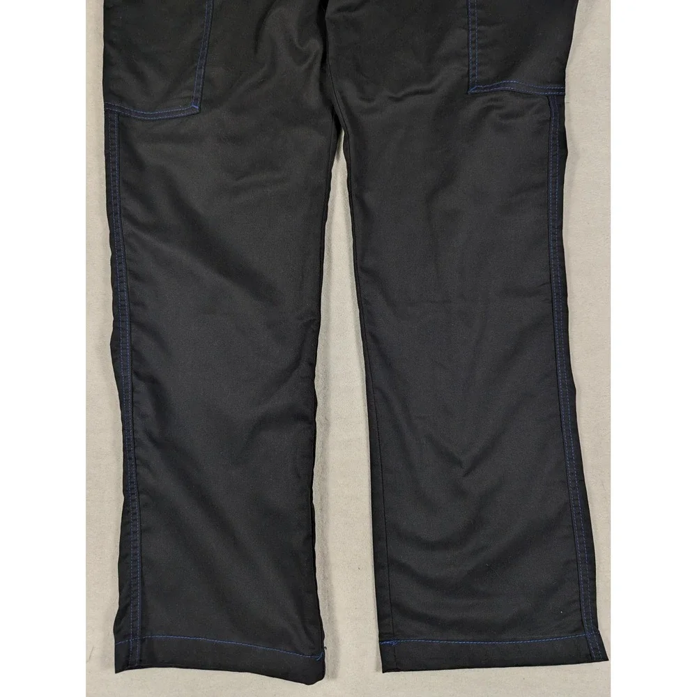 NEW True Religion Mens Cargo Pants Jet Black Pacific Blue Stitch 108335 Size 30